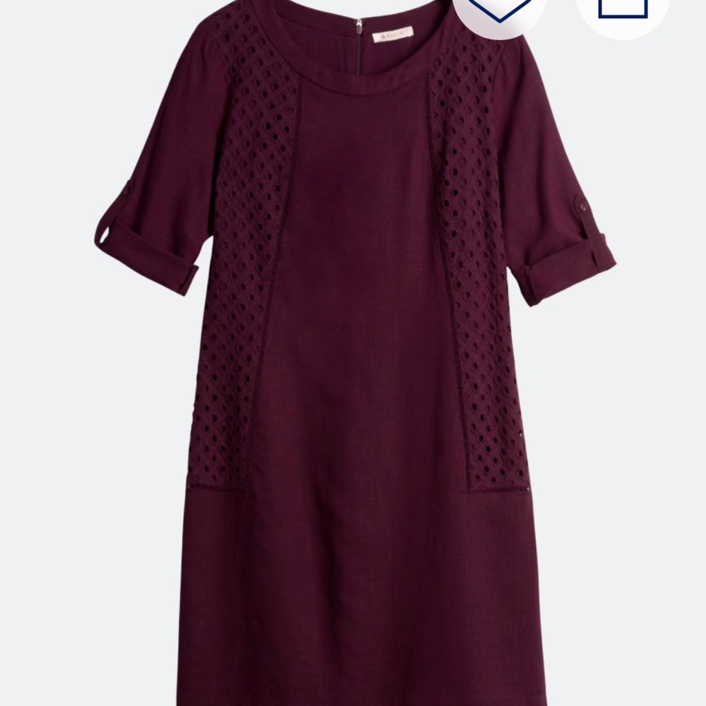 Skies Are Blue Burgundy Eyelet Dress